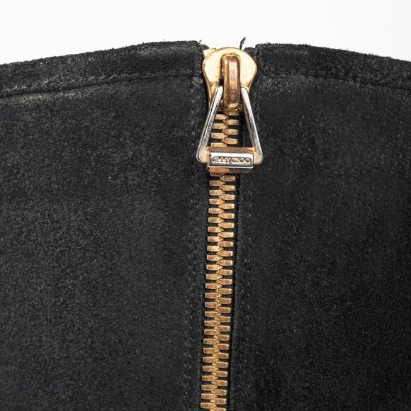 Jimmy Choo Doreen Black Rugged Suede Knee-High Boots - Picture 10 of 11